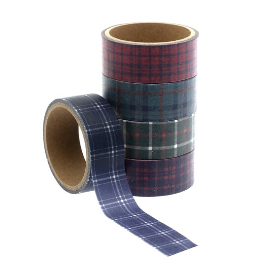 Tartan Washi Tapes 2m 5 Pack image number 1