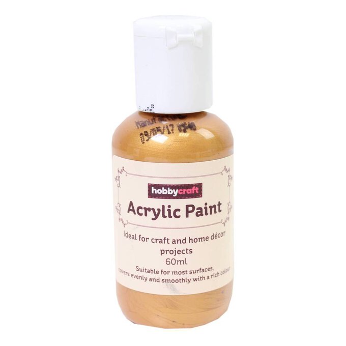 Gold Metallic Home Craft Acrylic Paint 60ml image number 1