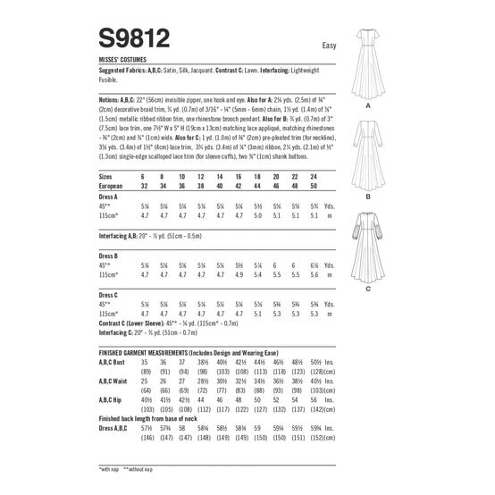 Simplicity Women's Costume  Sewing Pattern S9812 (U5 16-24) image number 2