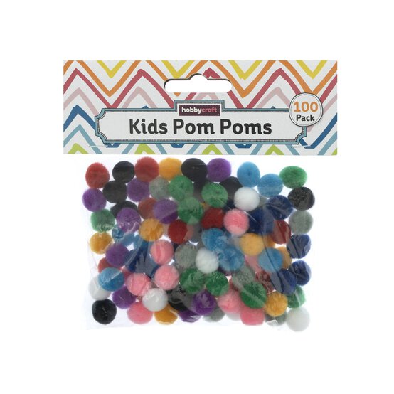 Assorted Pom Poms 1cm 100 Pack image number 4