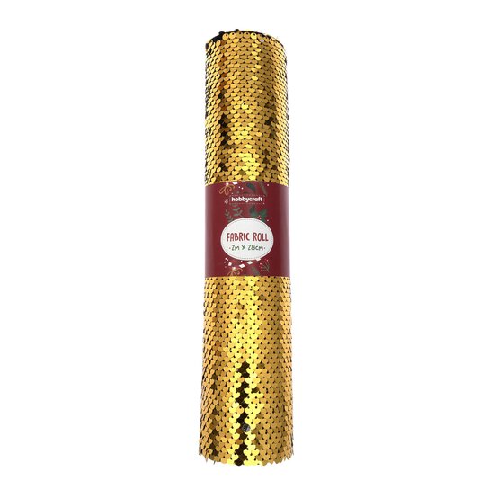Gold and Silver Sequin Fabric Roll 28cm x 2m  image number 4