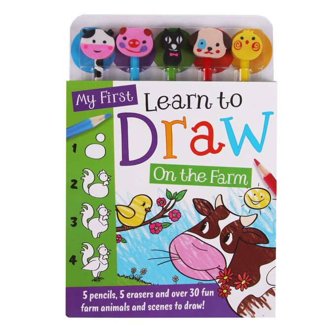 My First Learn to Draw Farm Animals Pencil and Eraser Set image number 1