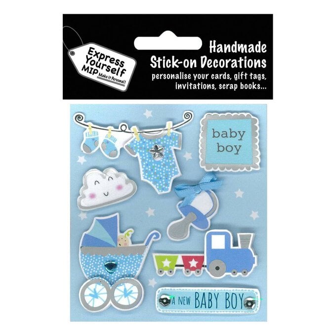 Express Yourself Baby Boy Clothes Card Toppers 7 Pieces image number 1