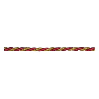 Red and Gold 6mm Cord Trim by the Metre