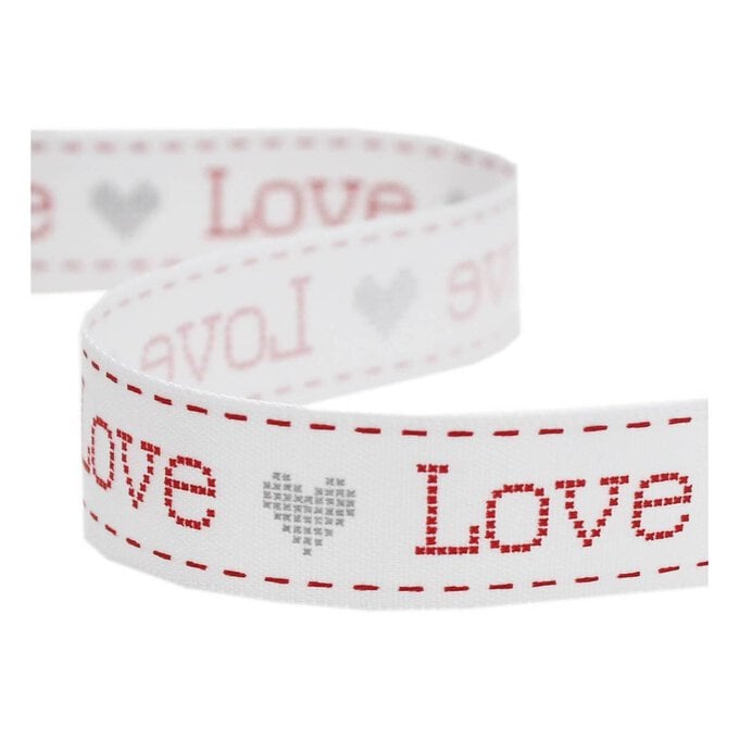 Red Love Satin Ribbon 16mm x 4m image number 1