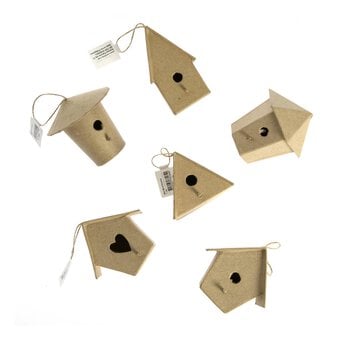 Mache Mini Bird Houses 6 Pack