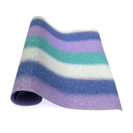 Reflective Purple, Blue and Silver Glitter Iron-On Vinyl 12 x 24 Inches image number 2