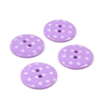 Hemline Lavender Novelty Spotty Button 4 Pack