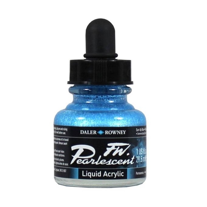 Daler-Rowney Sun Up Blue FW Pearlescent Liquid Acrylic 29.5ml image number 1