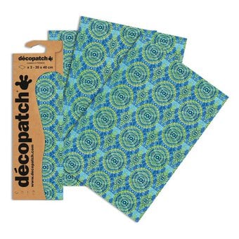 Decopatch Blue and Green Mosaic Paper 3 Sheets