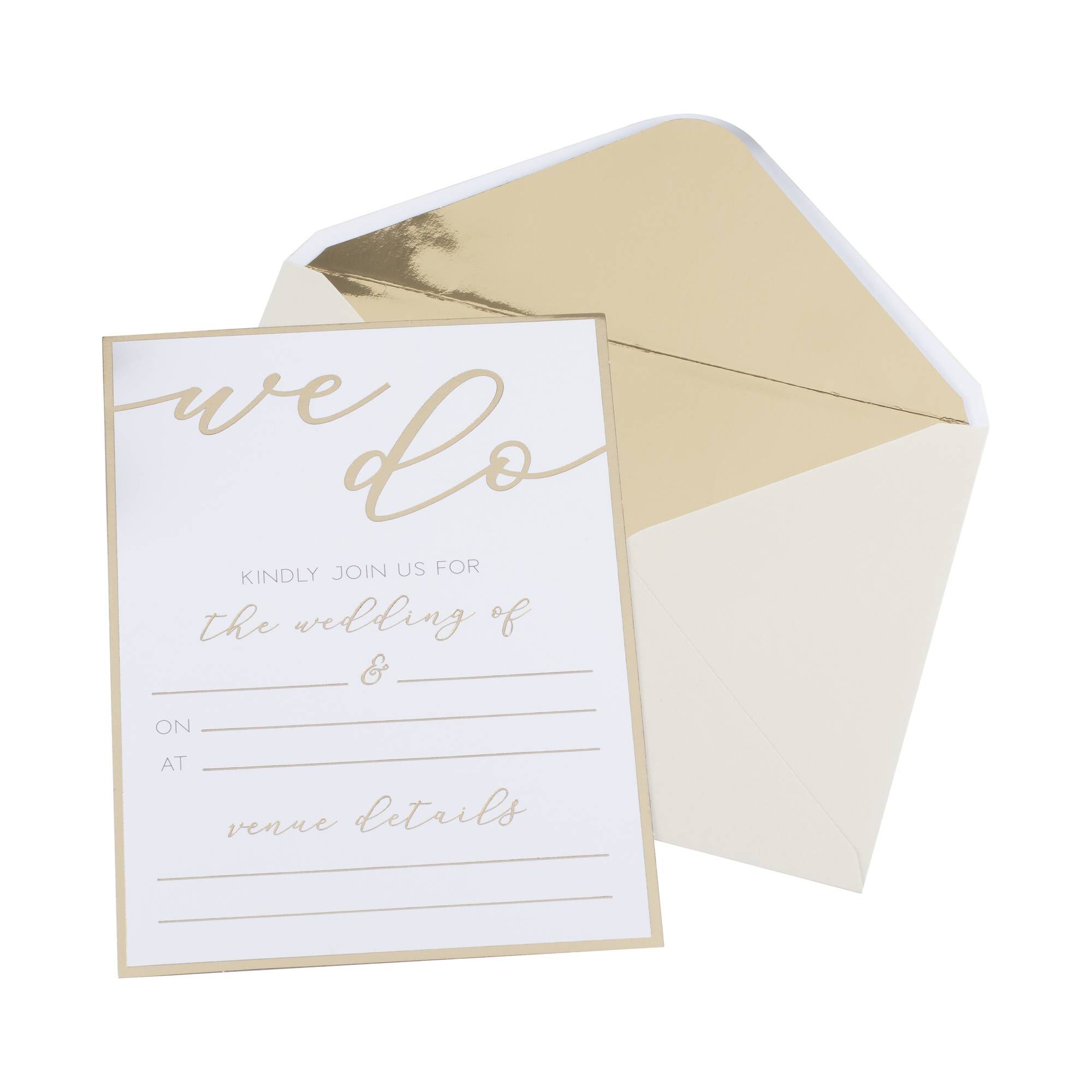 Champagne Gold Wedding Invitations 20 Pack Hobbycraft