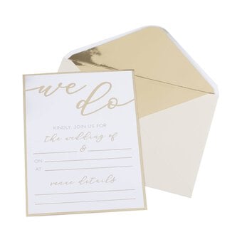 Champagne Gold Wedding Invitations 20 Pack