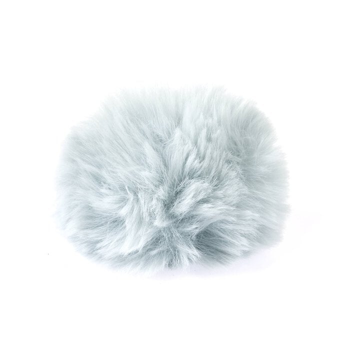 Pale Blue Faux Fur Pom Pom 11cm image number 1