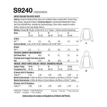 Simplicity Unisex Shirts Sewing Pattern S9240 (A XS-XL)