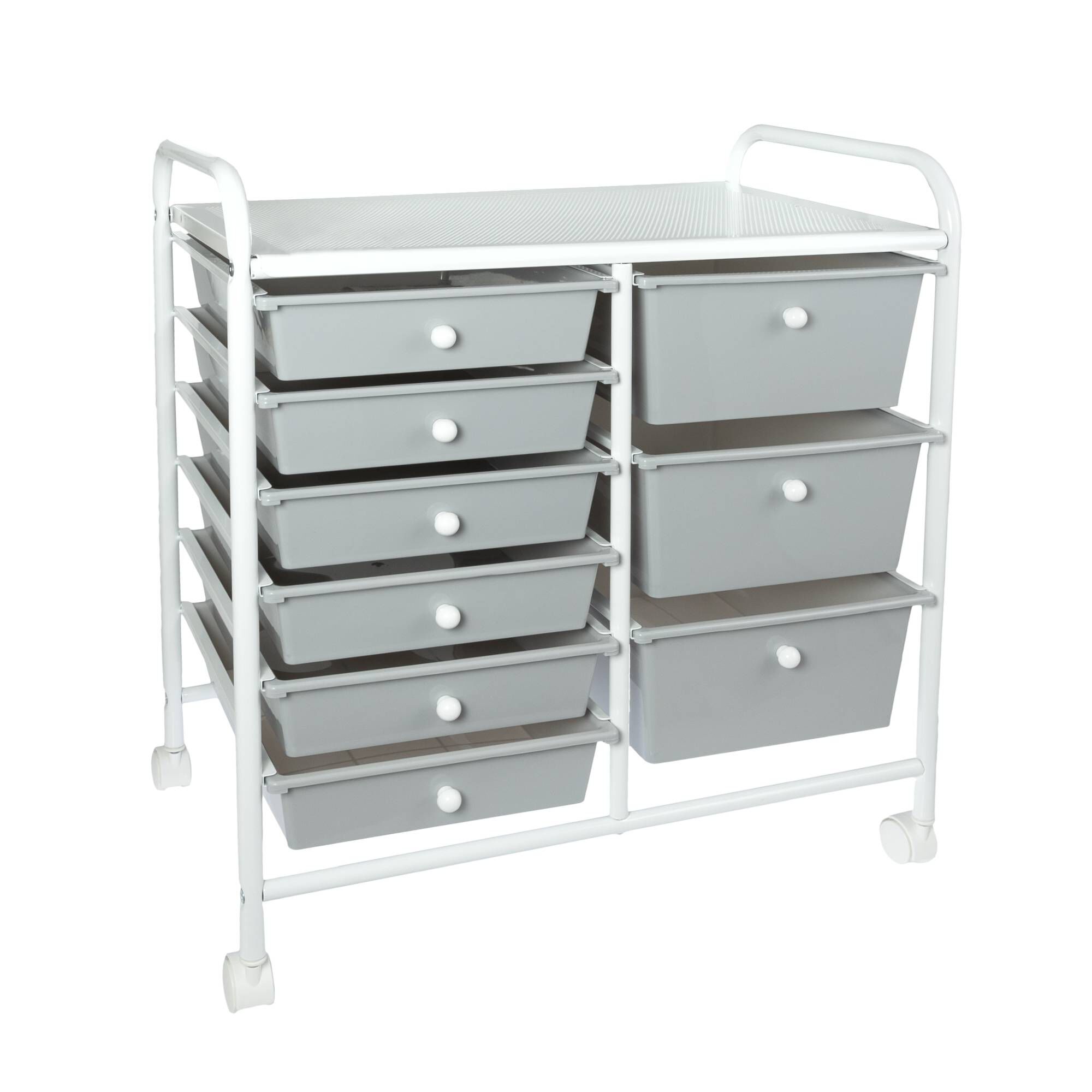 Grey and White Rolling Organiser 9 Drawers | Hobbycraft