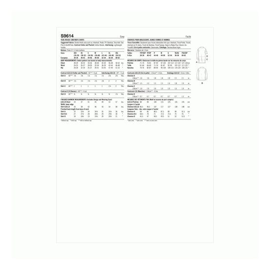 Simplicity Teen Shirts Sewing Pattern S9614 (XXS-XXL) image number 2