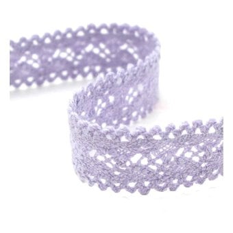Lilac Cotton Lace Ribbon 18mm x 5m