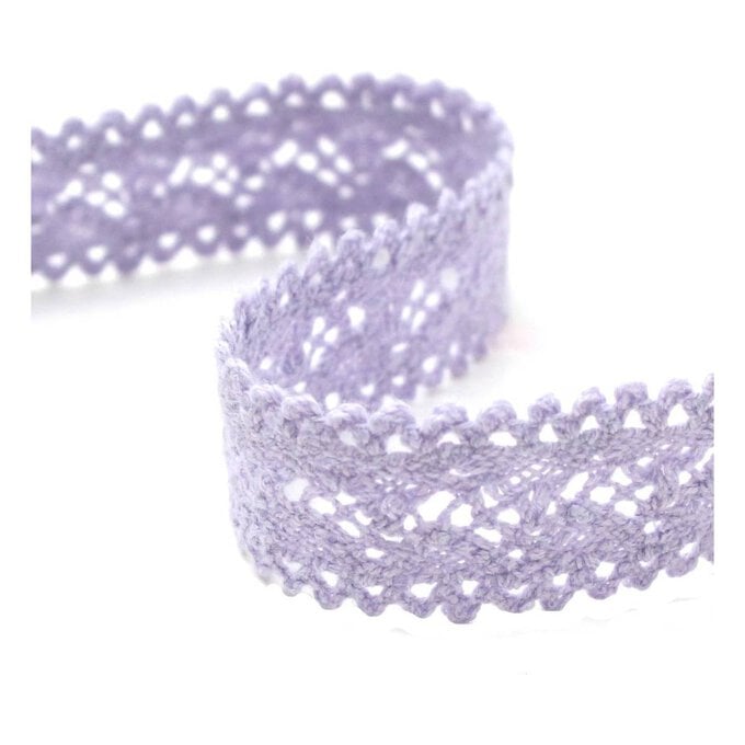 Lilac Cotton Lace Ribbon 18mm x 5m image number 1