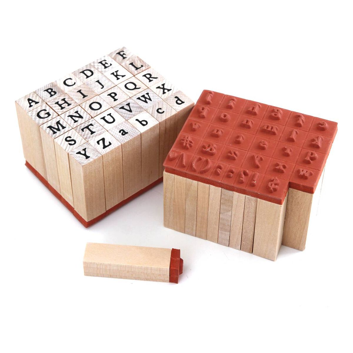 Typewriter Alphabet Wooden Stamp Set 60 Pieces Hobbycraft