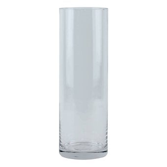 Clear Mouth Blown Glass Cylinder Vase 30cm x 10cm