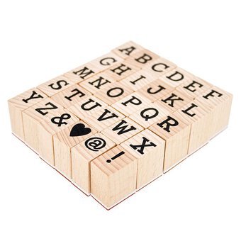 Bold Alphabet Wooden Stamps 30 Pack image number 4