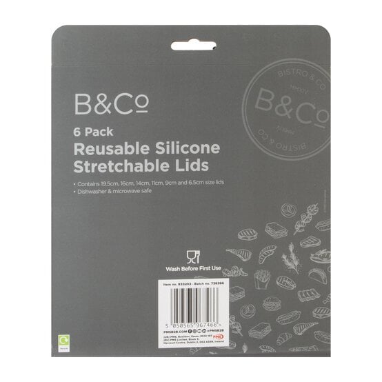 B&Co Reusable Silicone Stretchable Lids 6 Pack image number 4