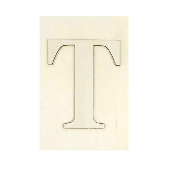 Wooden Letter T Plaque 10cm x 15cm image number 1