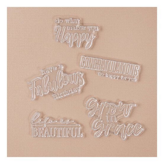 Sizzix Sunny Sentiments 4 Stamp Set 5 Pieces image number 3