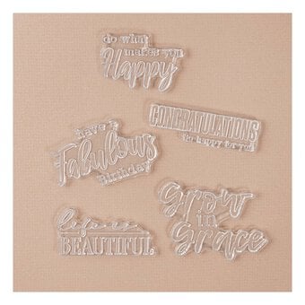 Sizzix Sunny Sentiments 4 Stamp Set 5 Pieces image number 3