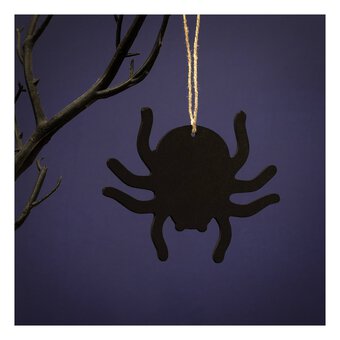 Hanging Black Spider Decoration 10cm 