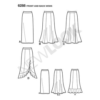 New Look Women's Knit Skirts Sewing Pattern 6288 image number 2