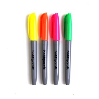 Fluorescent Permanent Markers 4 Pack