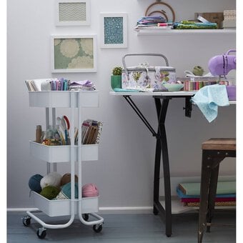 Pure White Three Tier Storage Trolley image number 2
