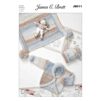 James C Brett Baby Marble DK Hat, Jacket and Blanket Pattern JB011