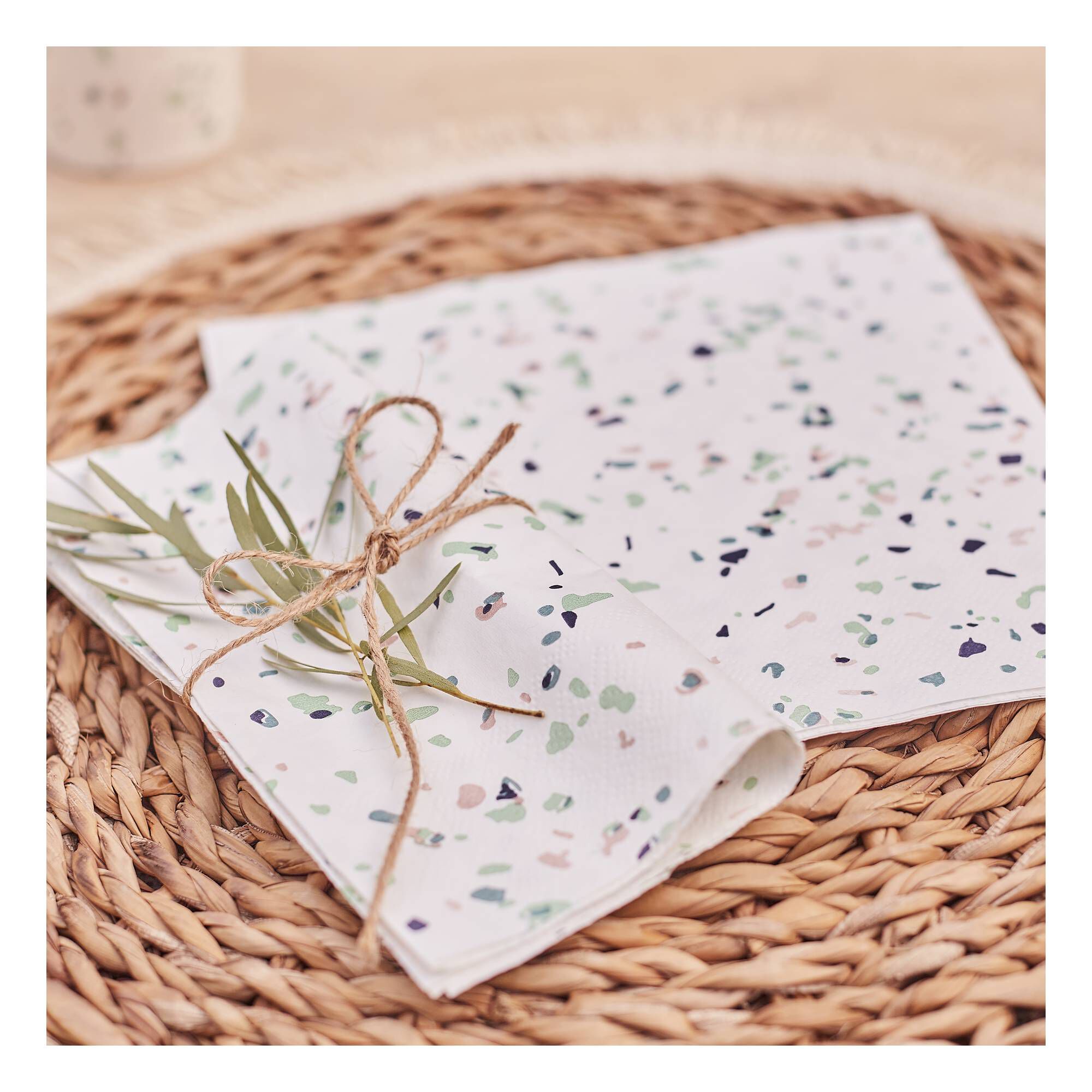 Ginger Ray Terrazzo Print Napkins 16 Pack Hobbycraft