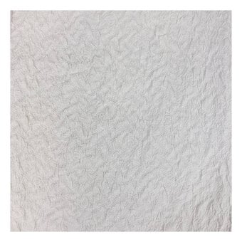 White Embroidered Floral Fabric by the Metre