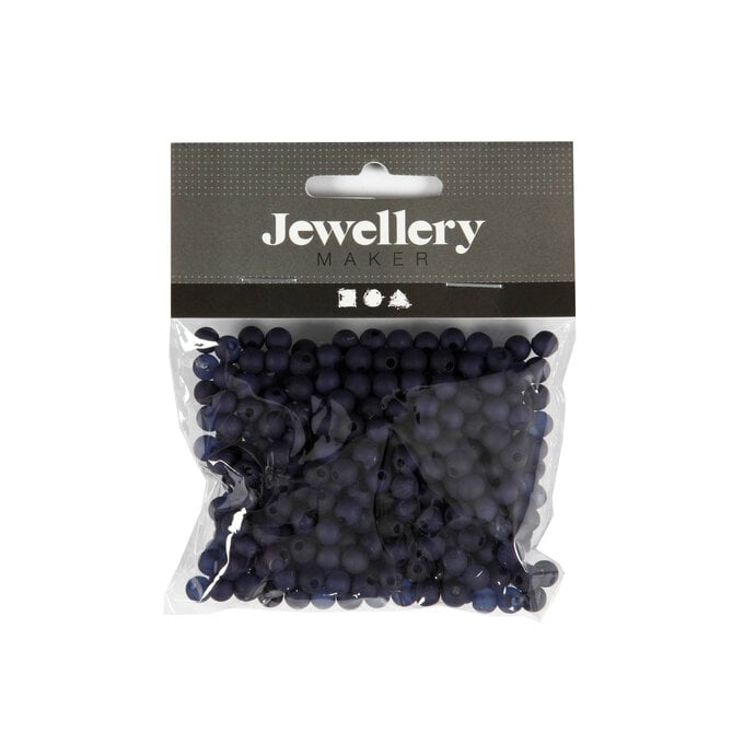 Blue Round Plastic Beads 6mm 40g image number 1