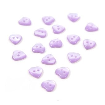 Hemline Lilac Basic Hearts Button 12 Pack