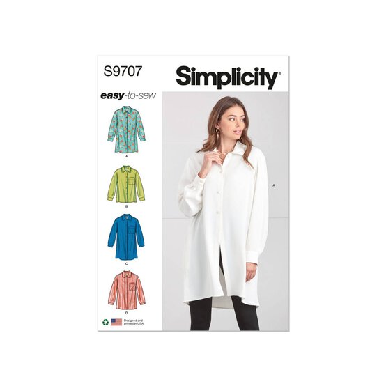 Simplicity Women's Shirts Sewing Pattern S9707 (D5 4-12) image number 1
