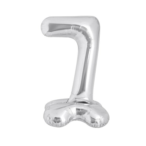 Standing Silver Number 7 Balloon 1m image number 1