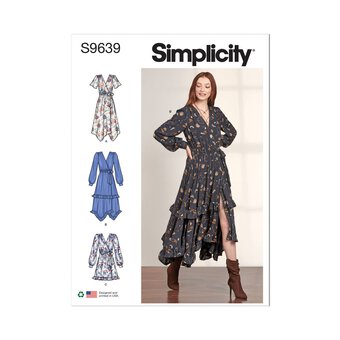 Simplicity Wrap Dresses Sewing Pattern S9639 (16-24)