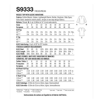 Simplicity Women's Top Sewing Pattern S9333 (H5 6-14)