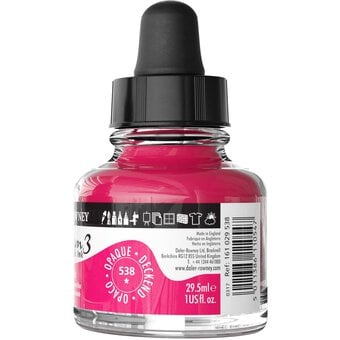 Daler-Rowney System3 Fluorescent Pink Acrylic Ink 29.5ml image number 3