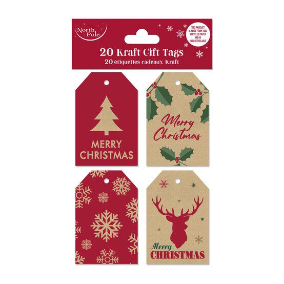 Kraft Pattern Gift Tags 20 Pack image number 1