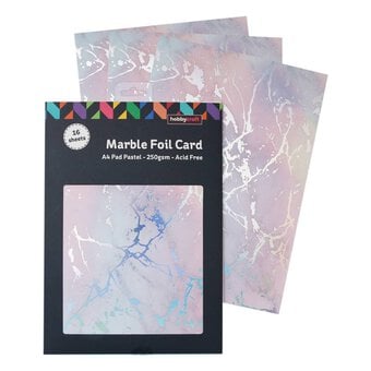 Pastel Marble Foil Card A4 16 Sheets