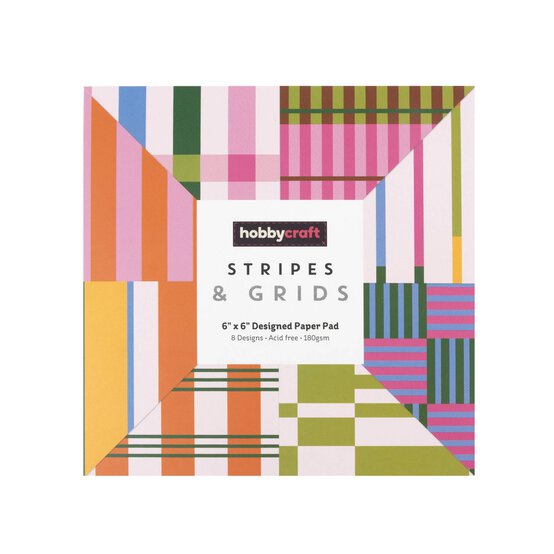 Stripes and Grids Paper Pad 6 x 6 Inches 24 Pack image number 4