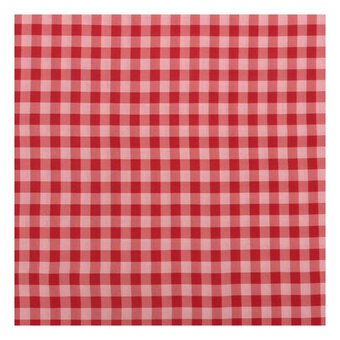 Red and Pink Gingham Viscose Fabric by the Metre