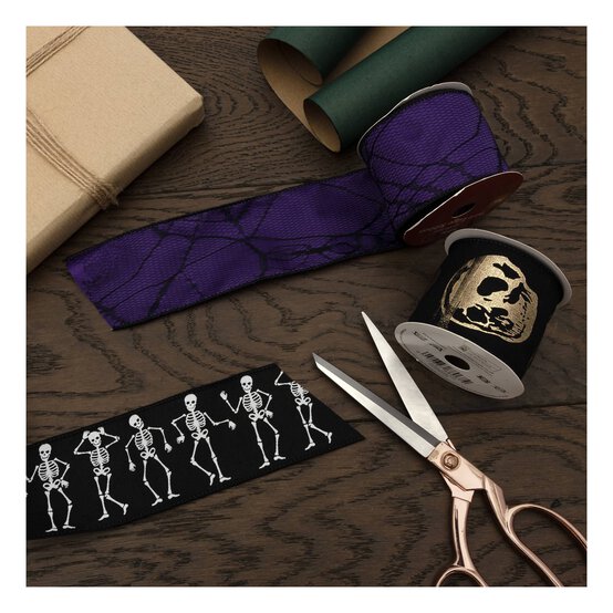 Skeleton Wire Edge Printed Ribbon 63mm x 3m image number 3