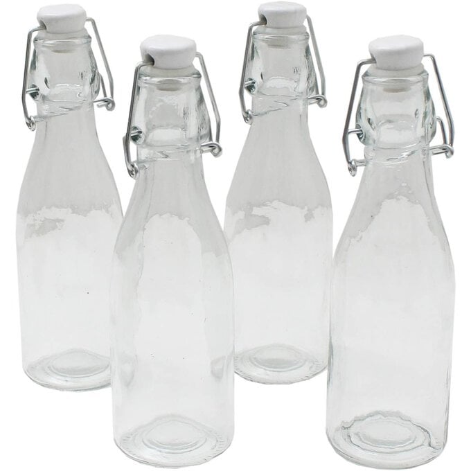 Swing Top Ceramic Lid Glass Bottles 250ml 4 Pack image number 1
