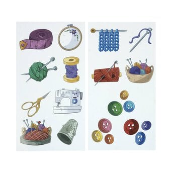Artisan Sewing Trolley Stickers 15 Pieces